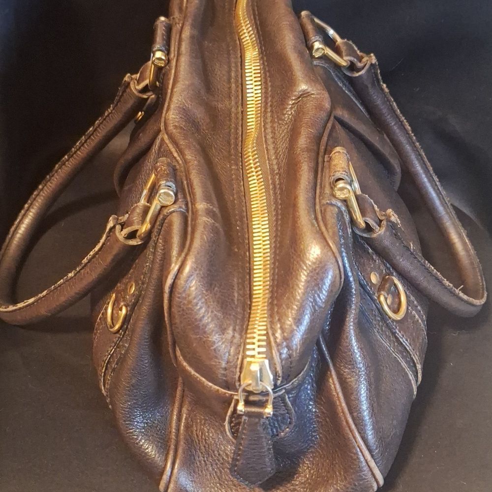 Burberry vintage brown leather satchel handbag - Picture 6 of 10